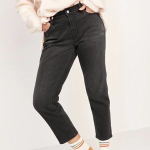 Mid-Rise Built-In Warm Black-Wash Boyfriend Jeans Size 6 Regular NEW with Tags
